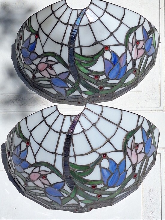 Other - Tulip Flower Lamp Tiffany Style Stained Glass Wall Sconces